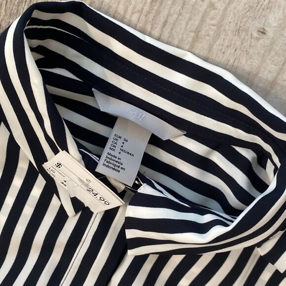 H & M NWT Size 4 Button Up Blouse Women’s - Picture 3 of 5